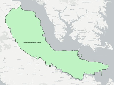 Middlesex County VA school district boundaries map