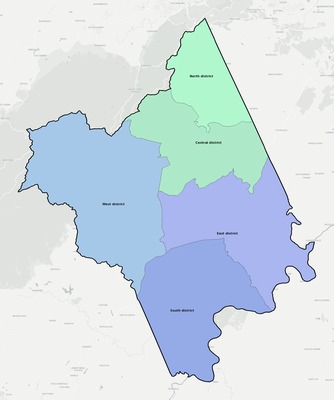 Nelson County VA townships and subdivisions map