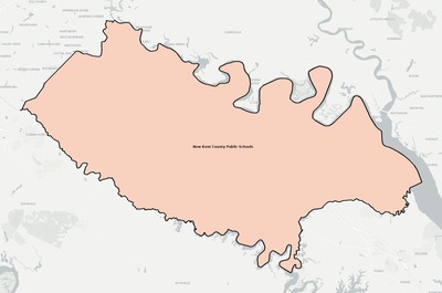 New Kent County VA school district boundaries map