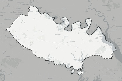 New Kent County VA county basemap context