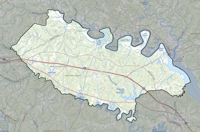New Kent County VA USGS topo map