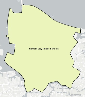 Norfolk County VA school district boundaries map