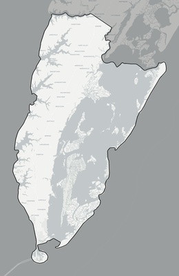 Northampton County VA county basemap context