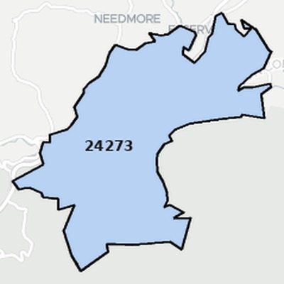 Norton County VA ZIP code boundaries map