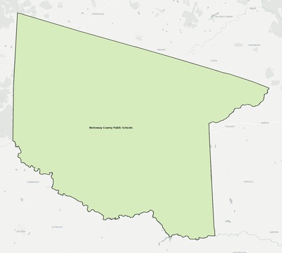 Nottoway County VA school district boundaries map
