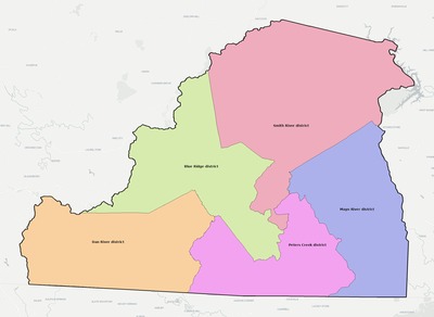 Patrick County VA townships and subdivisions map