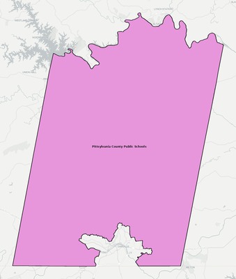 Pittsylvania County VA school district boundaries map