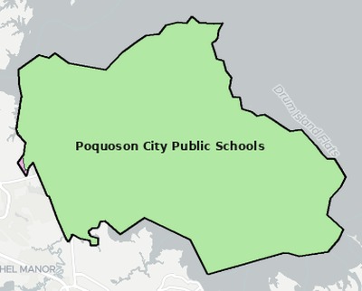 Poquoson County VA school district boundaries map