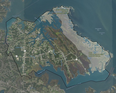 Poquoson County VA USGS imagery and topo map