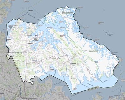 Poquoson County VA USGS topo map