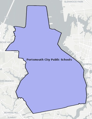Portsmouth County VA school district boundaries map