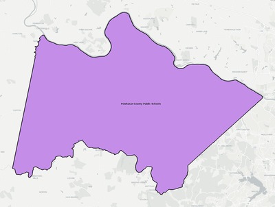 Powhatan County VA school district boundaries map