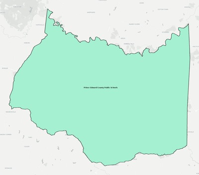 Prince Edward County VA school district boundaries map