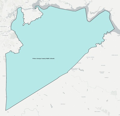Prince George County VA school district boundaries map