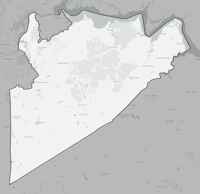 Prince George County VA county basemap context