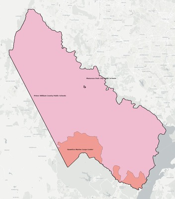 Prince William County VA school district boundaries map