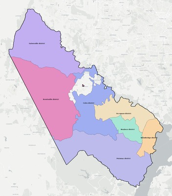 Prince William County VA townships and subdivisions map