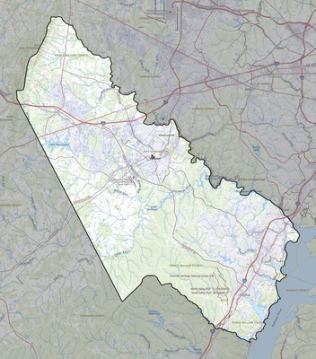 Prince William County VA USGS topo map