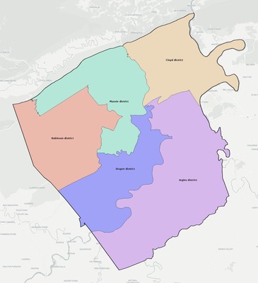 Pulaski County VA townships and subdivisions map