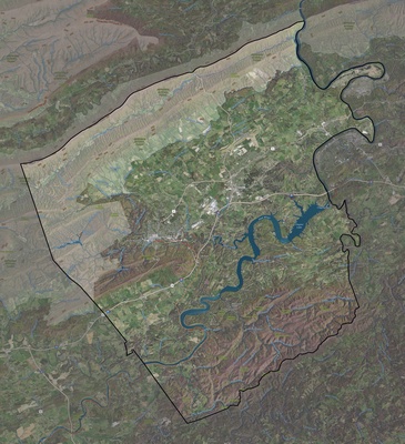 Pulaski County VA USGS imagery and topo map
