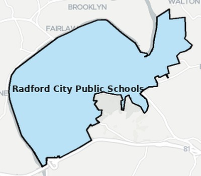 Radford County VA school district boundaries map