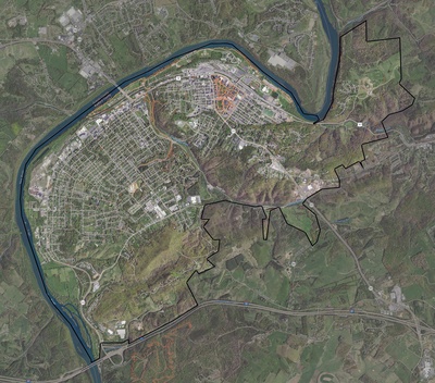 Radford County VA USGS imagery and topo map