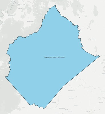 Rappahannock County VA school district boundaries map