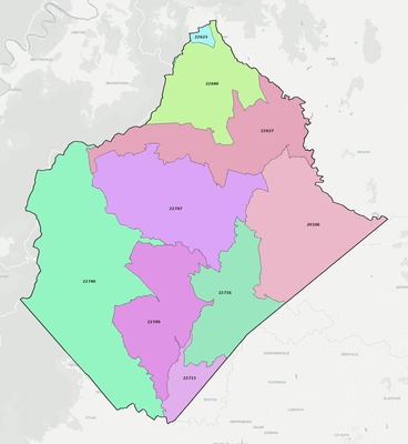 Rappahannock County VA ZIP code boundaries map
