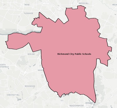 Richmond County VA school district boundaries map