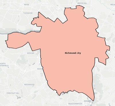 Richmond County VA townships and subdivisions map