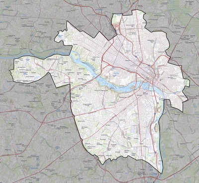 Richmond County VA USGS topo map