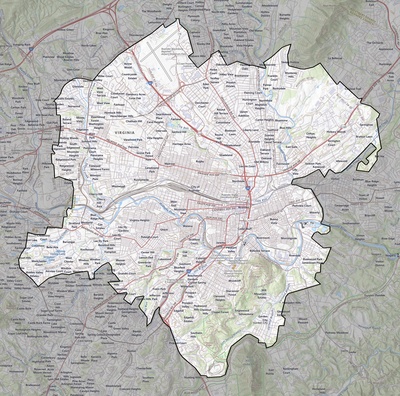 Roanoke County VA USGS topo map