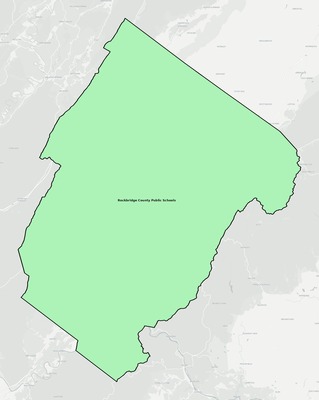 Rockbridge County VA school district boundaries map