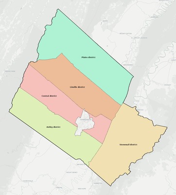 Rockingham County VA townships and subdivisions map
