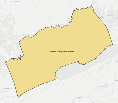 Russell County VA school district boundaries map