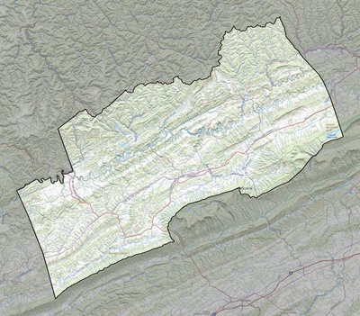 Russell County VA USGS topo map