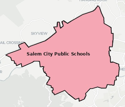 Salem County VA school district boundaries map