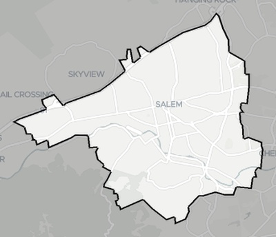 Salem County VA county basemap context