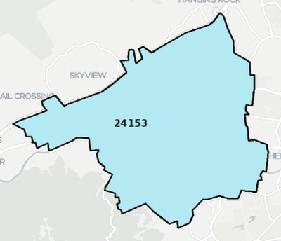 Salem County VA ZIP code boundaries map