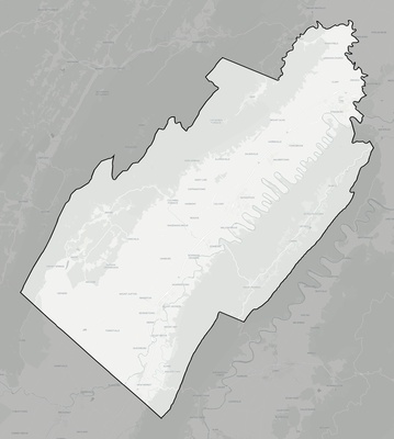Shenandoah County VA county basemap context