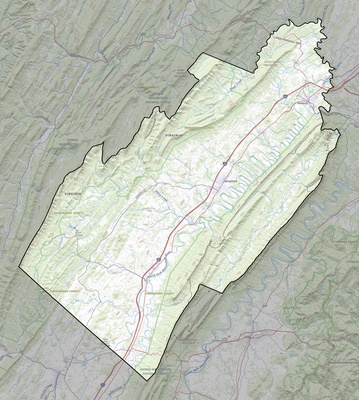 Shenandoah County VA USGS topo map