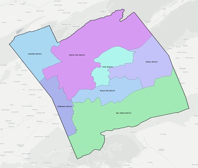 Smyth County VA townships and subdivisions map