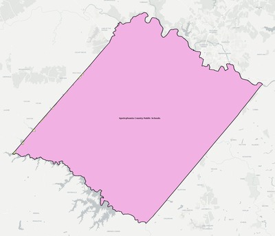 Spotsylvania County VA school district boundaries map