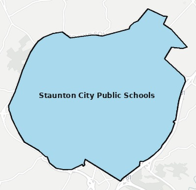 Staunton County VA school district boundaries map