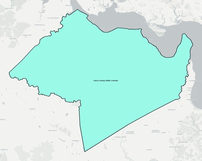 Surry County VA school district boundaries map