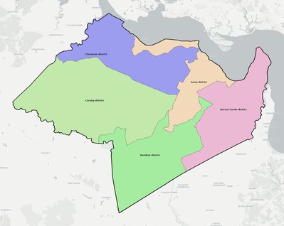 Surry County VA townships and subdivisions map