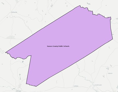 Sussex County VA school district boundaries map