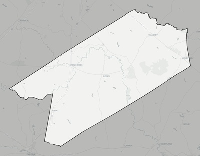 Sussex County VA county basemap context
