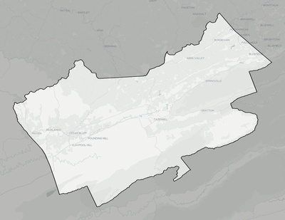Tazewell County VA county basemap context