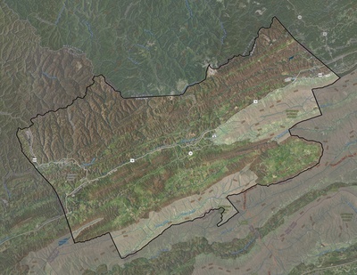 Tazewell County VA USGS imagery and topo map